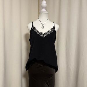 ZARA Black Lace Trim Cami Top